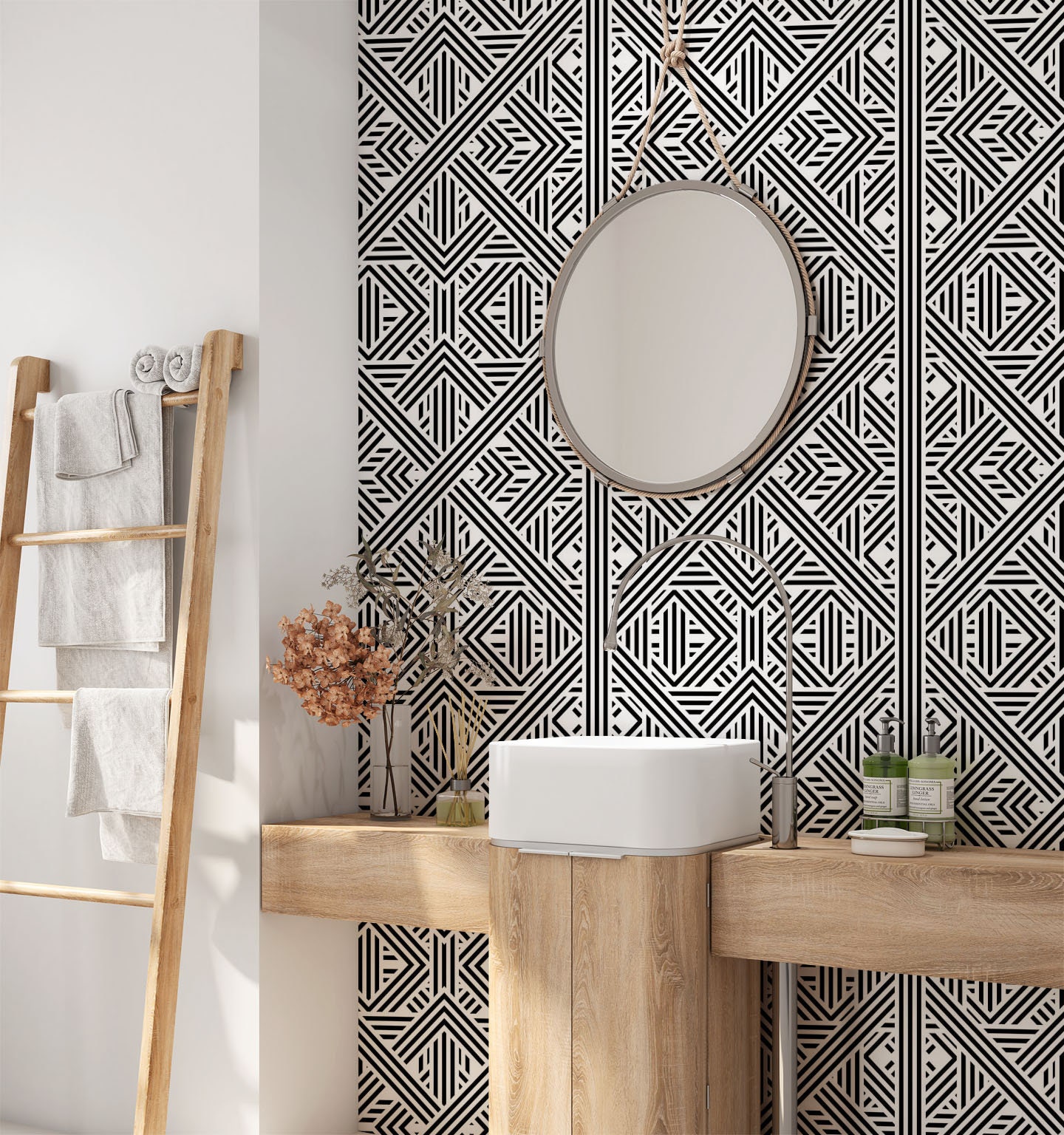 Geometric Wallpaper. Removable Wallpaper. Modern Wallpaper