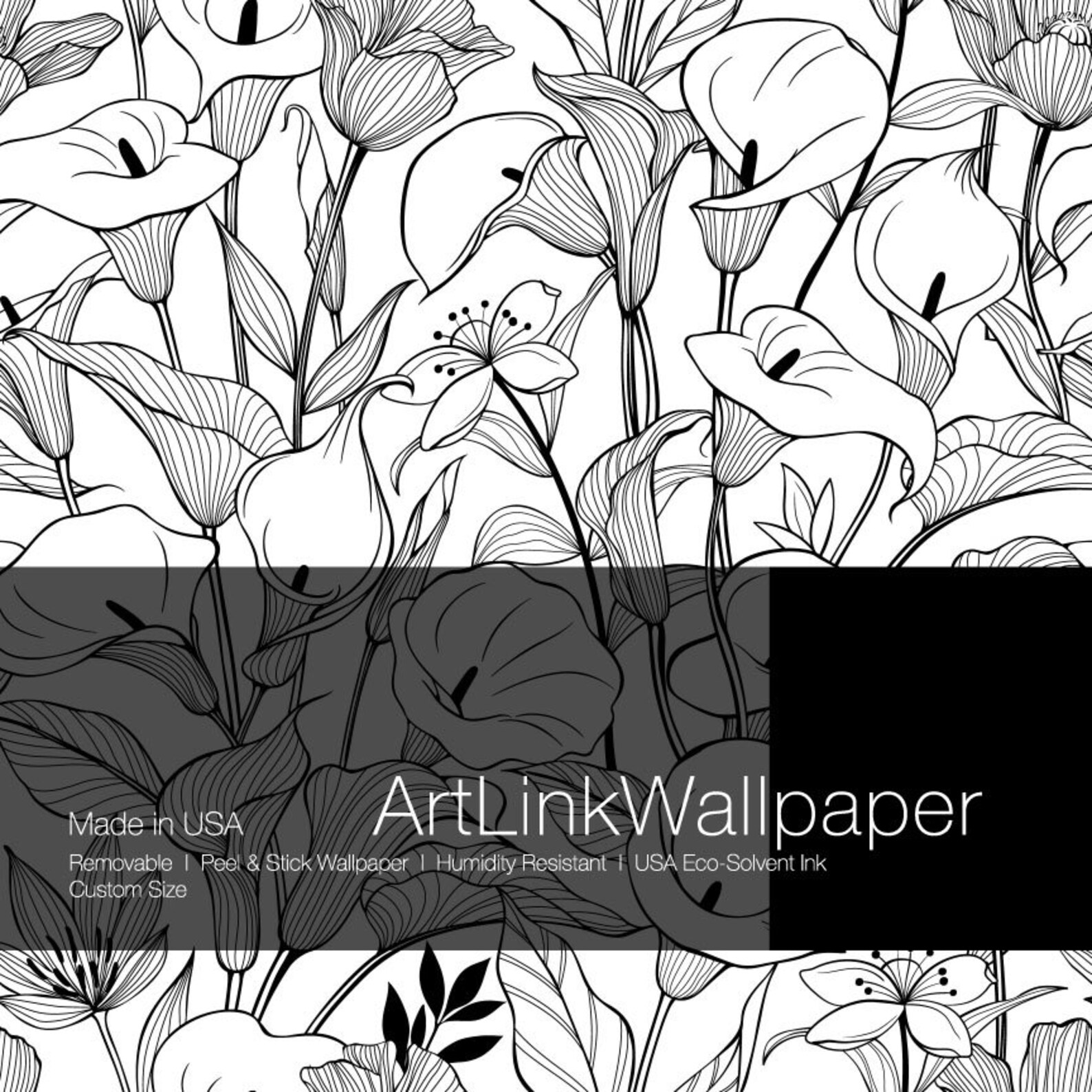 Calla Lily Flower Wallpaper. Self-adhesive Removable | Etsy