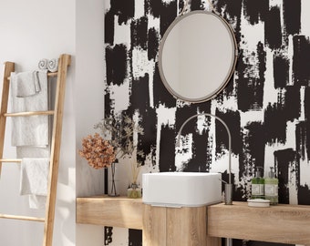 Minimalist Removable Wallpaper. Abstract Wallpaper. Black and White Peel and stick Wallpaper. Self-adhesive Wallpaper. 391