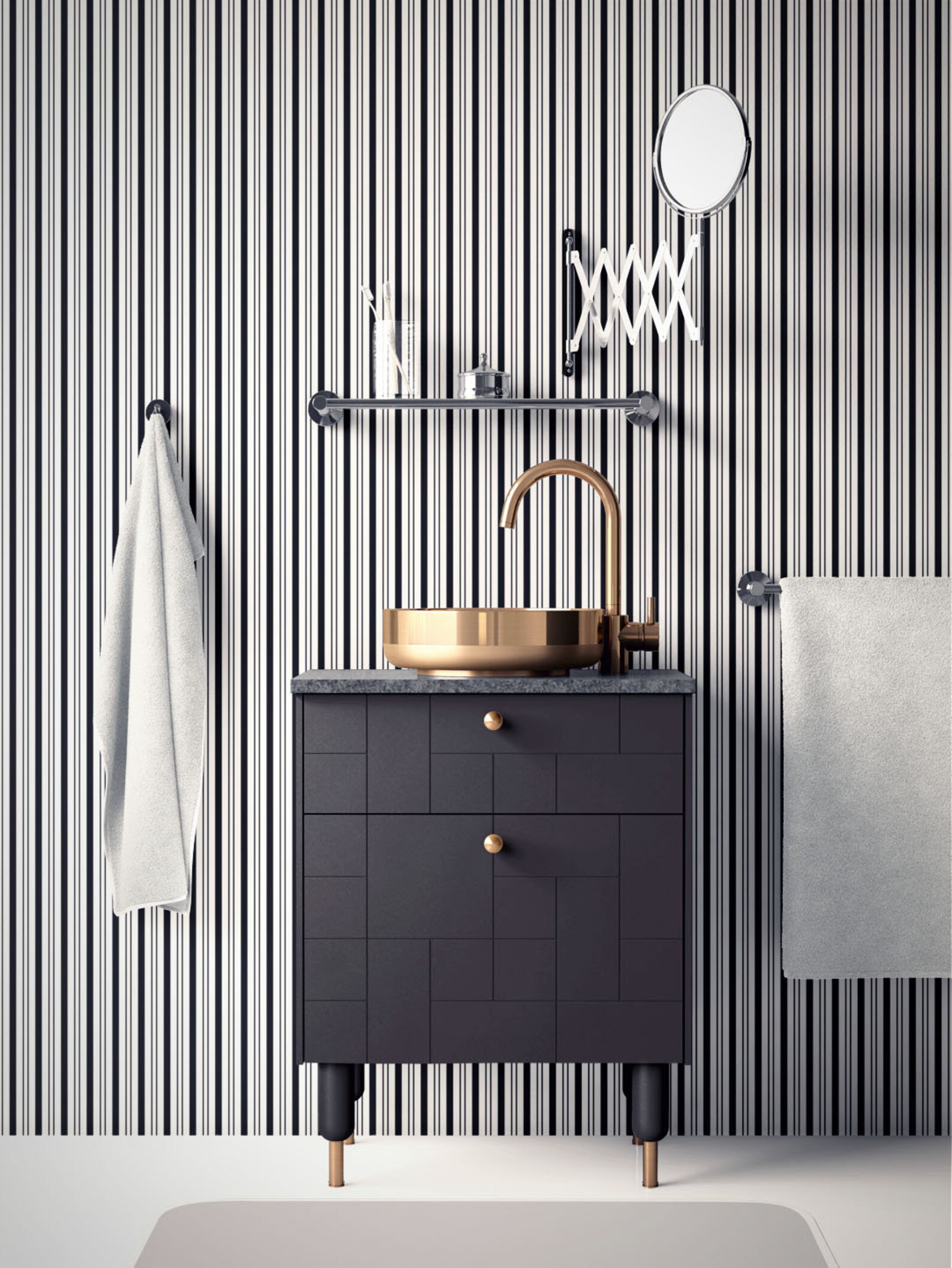 Stripe Wallpaper. Black White Wallpaper. Minimalist Removable | Etsy