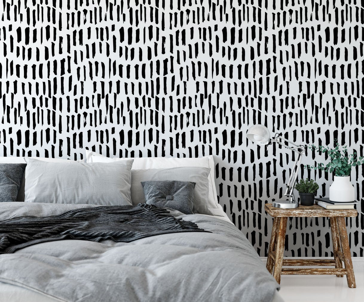 Minimalist Removable Wallpaper. Abstract Wallpaper. Black and | Etsy