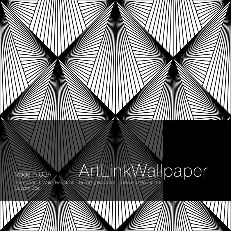 Geometric Removable Wallpaper. Art Deco Wallpaper. Modern Etsy
