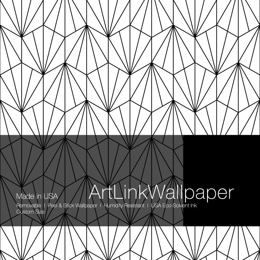 Art Deco Wallpaper Geometric Wallpaper. Removable Wallpaper. Etsy