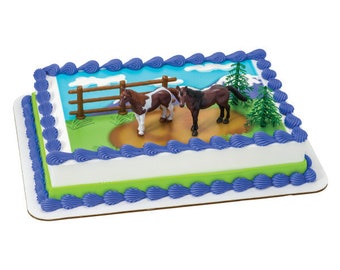 1 Horse Figurine Decoset Equestrian Birthday Party Cake Topper Decoration