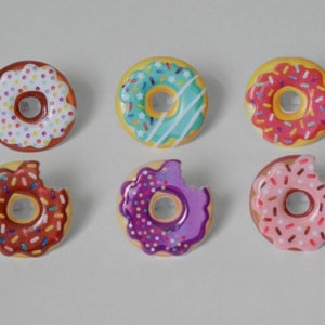 12 Donut Shaped Cupcake Rings Decor Doughnut Birthday Cake Topper Decoration Party Favor