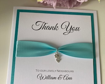 Luxury Personalised Thank You Card With Flower Charm