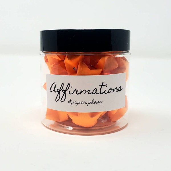 Affirmation Jar - A jar of origami paper stars filled with positive affirmations, love and strength for a much needed paper pick me up.