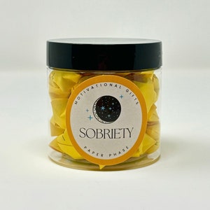 Sobriety Jar - A jar of paper stars filled with sobriety, AA, NA quotes of reassurance and motivation for a much needed paper pick me up.