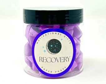 Barattolo regalo per la sobrietà: citazioni di recupero AA NA, stelle di carta viola