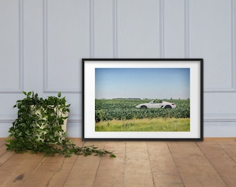 Porsche. Framed print of digital art. Designed and created in the UK for car lovers everywhere.