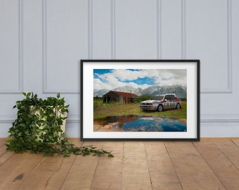 Lancia Delta, Framed print of digital art. Designed and created in the UK for car lovers everywhere.