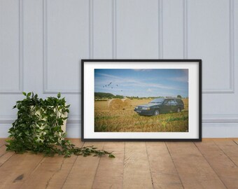 Volvo S40 Framed print of digital art. Designed and created in the UK for car lovers everywhere.