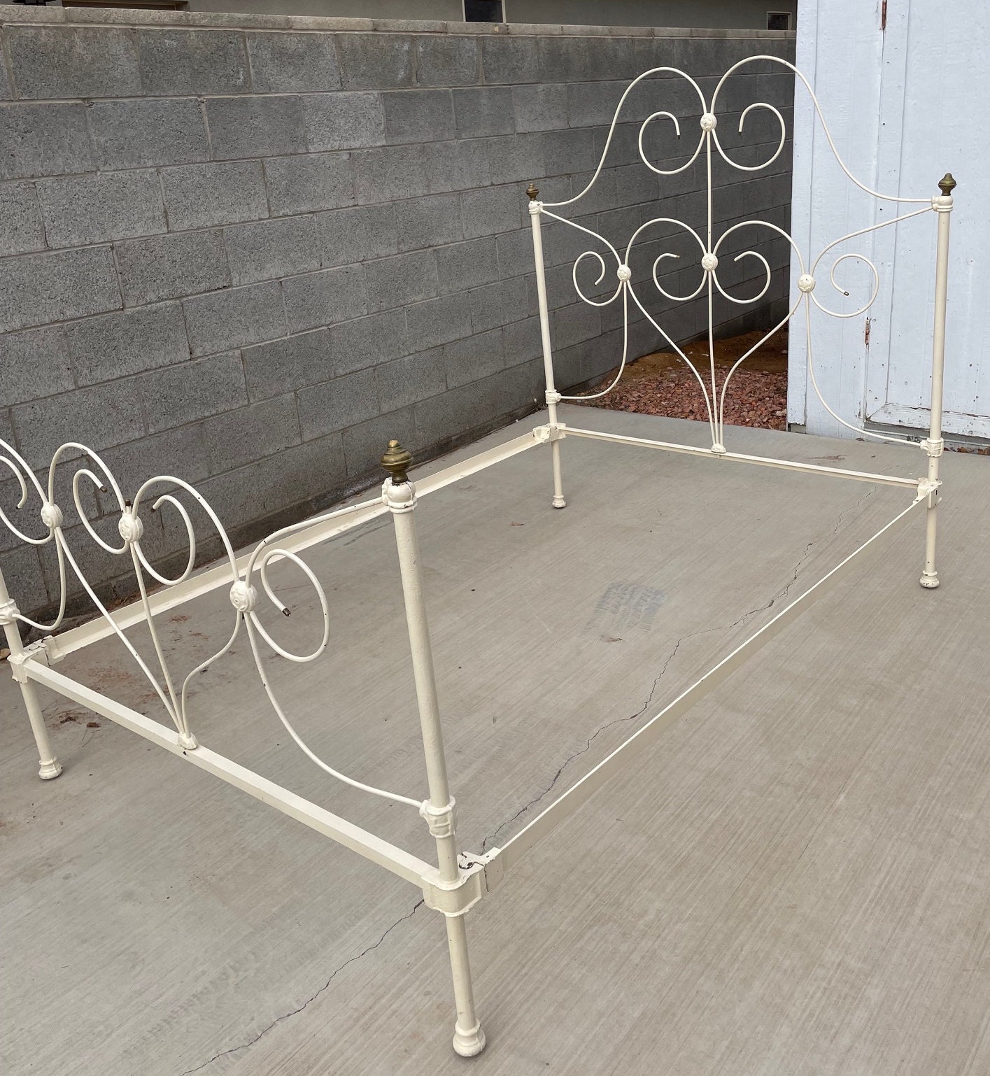 RARE Antique Wrought Iron Bed Full Standard Late 1800s to Etsy