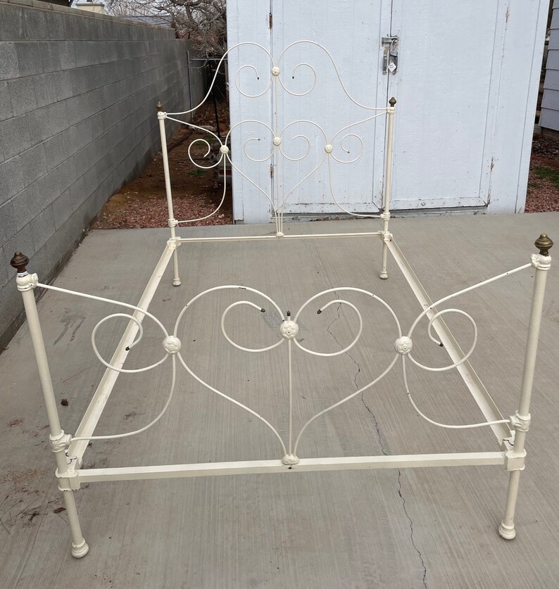 RARE Antique Wrought Iron Bed Full Standard Late 1800s to Etsy