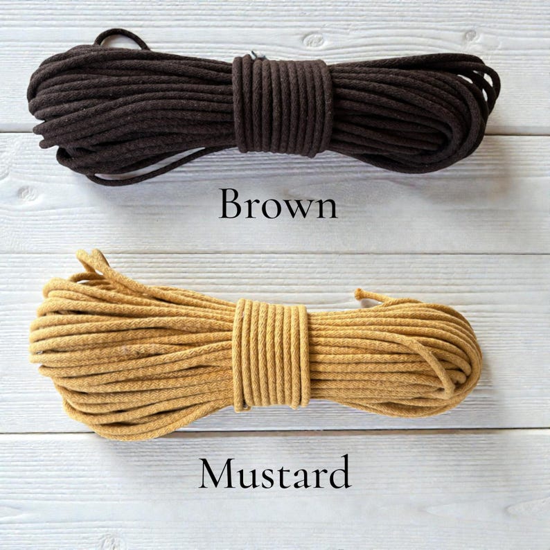 Coiling Basket Rope 6–7mm – Firm Core for Sewing Machine – Structured Cotton Cord – Cafuné Brown