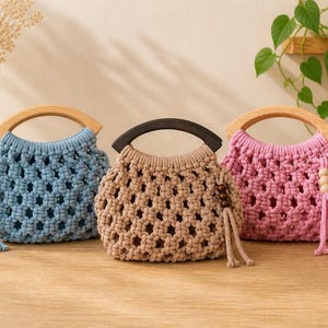 DIY Macramé Tas Pakket | Houten Handvatten | Video Tutorial | Beginners