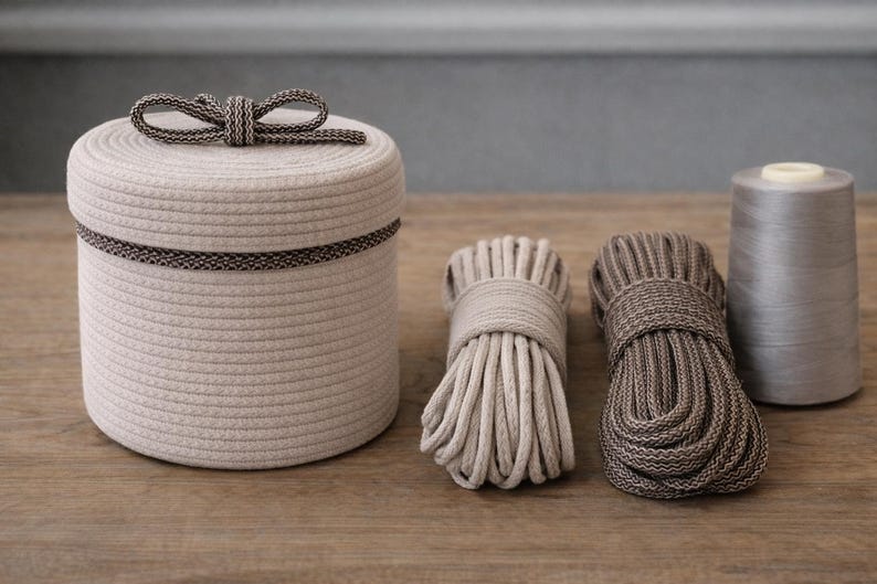 Coiling Basket Rope 6–7mm – Firm Core for Sewing Machine – Structured Cotton Cord – Cafuné image 3