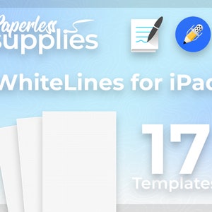 Vita linjer för GoodNotes (A4, A3, stående och liggande) (Version 3.0)