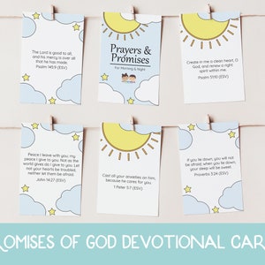 Promesses de Dieu, cartes de prière, cartes d'affirmation imprimables, versets bibliques pour enfants imprimables, cartes de versets bibliques, cartes mémoire des Écritures
