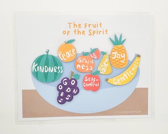 Fruit of the Spirit Activities, Fruit of the Spirit Curriculum, Bible Activity, Homeschool Printables, Sunday School Lesson