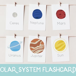 Solar System Flash Cards, Solar System for Kids, Dwarf Planets, Planet Printable, preschool printable
