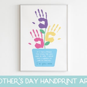 Mothers Day Handprint Printable, Mothers Day Crafts for Kids, Christian Mother&#39;s Day Card, Mothers Day Handprint Art