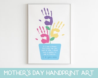 Mothers Day Handprint Printable, Mothers Day Crafts for Kids, Christian Mother's Day Card, Mothers Day Handprint Art