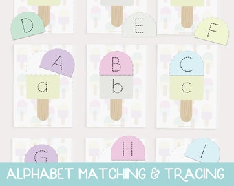 Alphabet Matching Cards, Letter Match Printable, Uppercase Lowercase Matching, Alphabet Matching Toddler, Preschool Phonics Cards