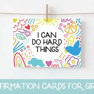 Affirmation Cards for Girls, Printable Affirmation Cards, Self Love Cards, Affirmations Cards for Kids,  Positive Affirmations for Kids