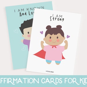 Affirmationskarten für Kinder, druckbare Affirmationskarten, Selbstliebekarten, Affirmationskarten für Kinder, positive Affirmationen für Kinder