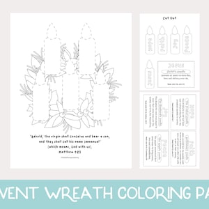 Advent Wreath, Advent Coloring Page, Christmas Wreath, Advent Candles
