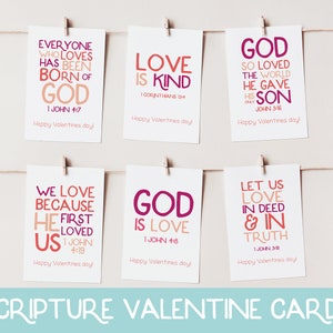 Scripture Valentine Cards, Printable Valentine Cards, Christian Valentine Cards, Kids Valentine Cards, Classroom Valentine