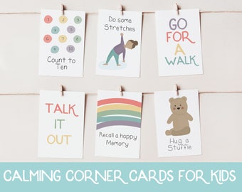 Calming Corner Cards, Calming Cards for kids, Coping Cards, Feelings Cards, Emotion Cards, Calming Techniques, Coping Skill Card