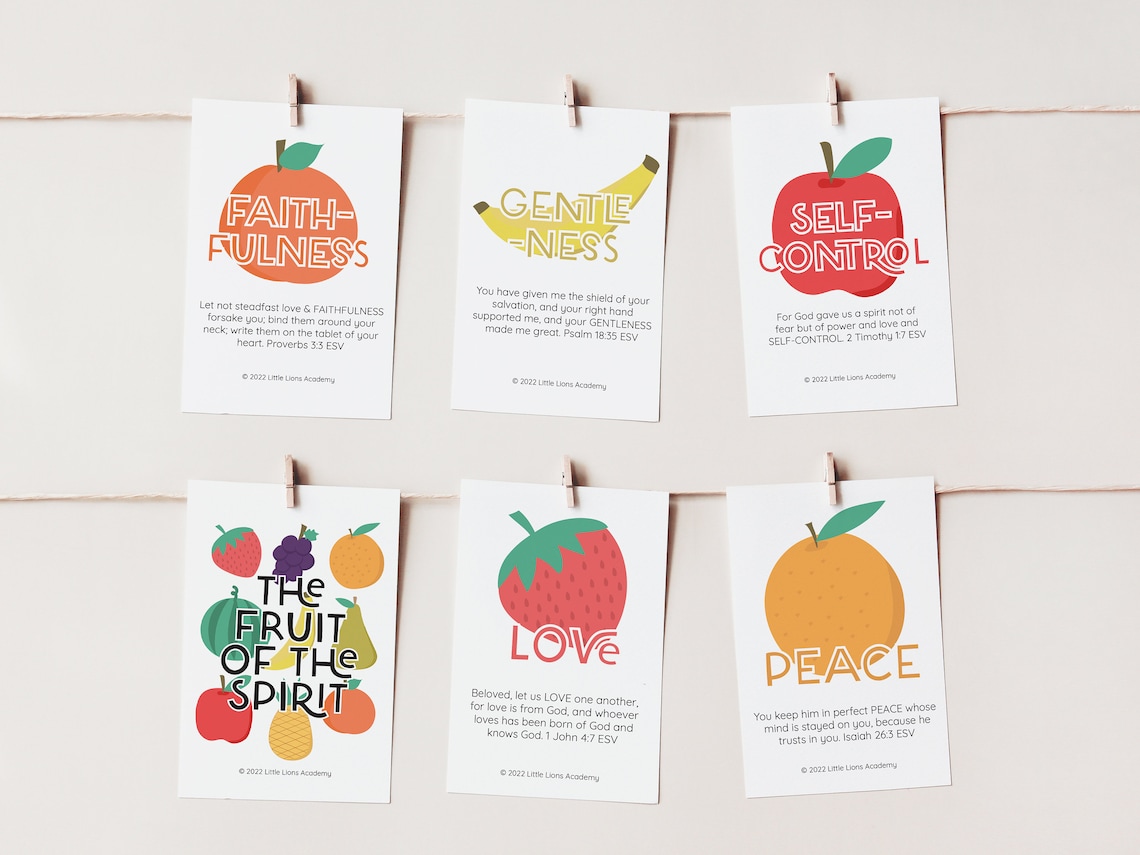 Fruit of the Spirit Flashcards Fruit of the Spirit Printable - Etsy Canada