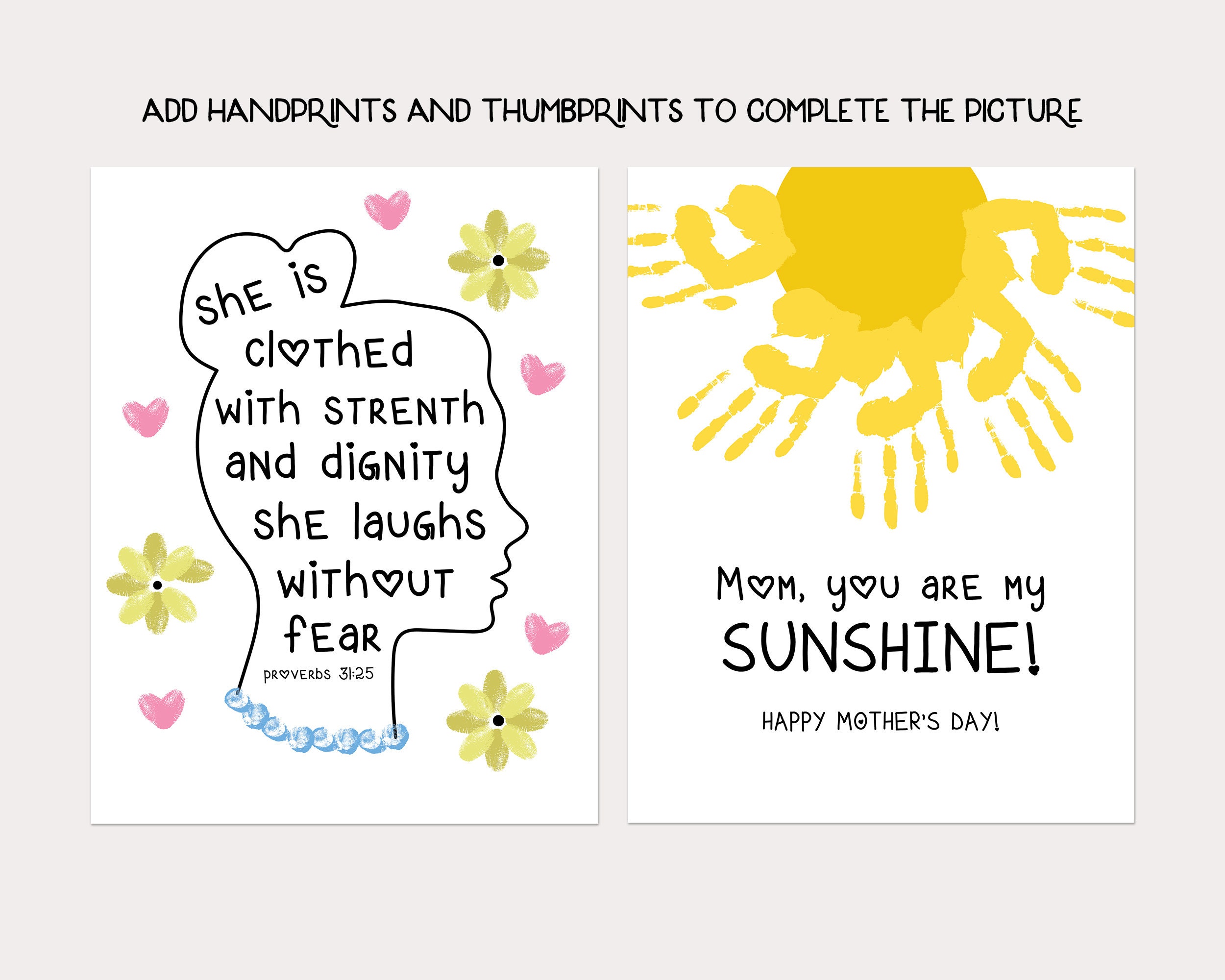 Mothers Day Handprint Printable Mothers Day Crafts for Kids - Etsy