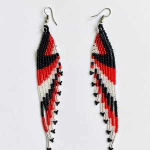 African Zulu Beaded Peacock Earrings