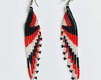 African Zulu Beaded Peacock Earrings