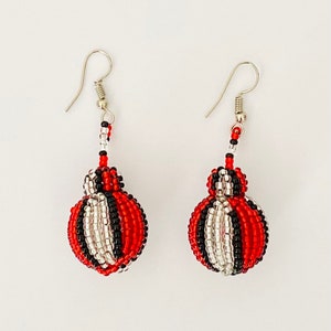 African Zulu Bobble Beaded Earrings