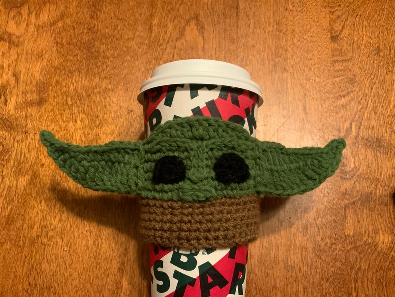 Green alien baby coffee cup cozy cozie OOAK image 3