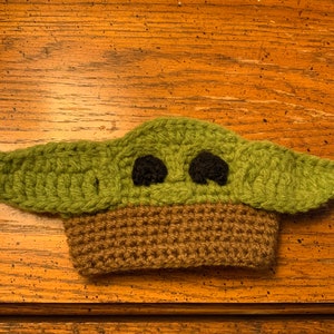 Green alien baby coffee cup cozy cozie OOAK image 2