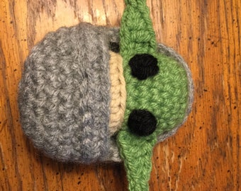 Tiny green alien baby charm plush miniature Amigurumi OOAK