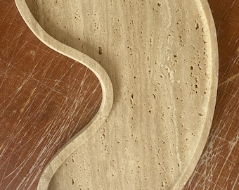 Handmade Turkish Travertine Tray – Natural Stone Vanity, Coffee Table or Candle Display