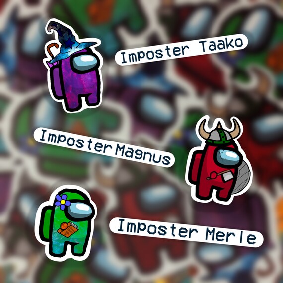 imposter taz character stickers among us the adventure etsy