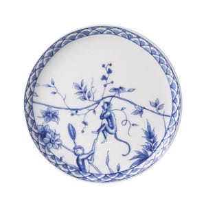 Plate 12 cm, Sharing Moments Monkeys, Delft blue porcelain