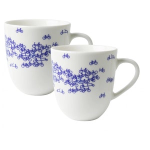 Mug 350 ml / 2 pcs, De Blauwe Fiets, Delft blue part of the Dutch tradition