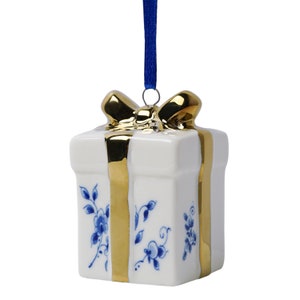 Ornament Present Gold, Delft blue by Heinen Delft Blue