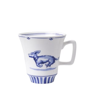 Mug 145 ml, Sharing Moments Dachshund Nhaan, Delft blue porcelain