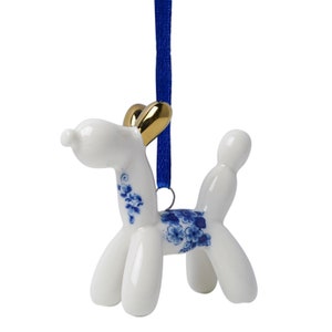 Ornament Balloon Animal Dog, Delft blue by Heinen Delfts Blauw
