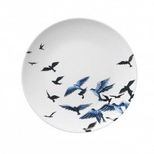 Wall Plate Birds - Delft blue - 16 cm