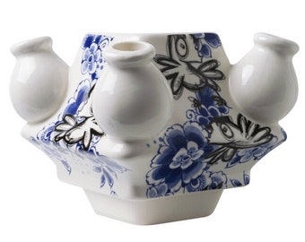 Middle part for tulipiere, pyramid vase, create your own Delft blue tulip vase! Street art graffiti